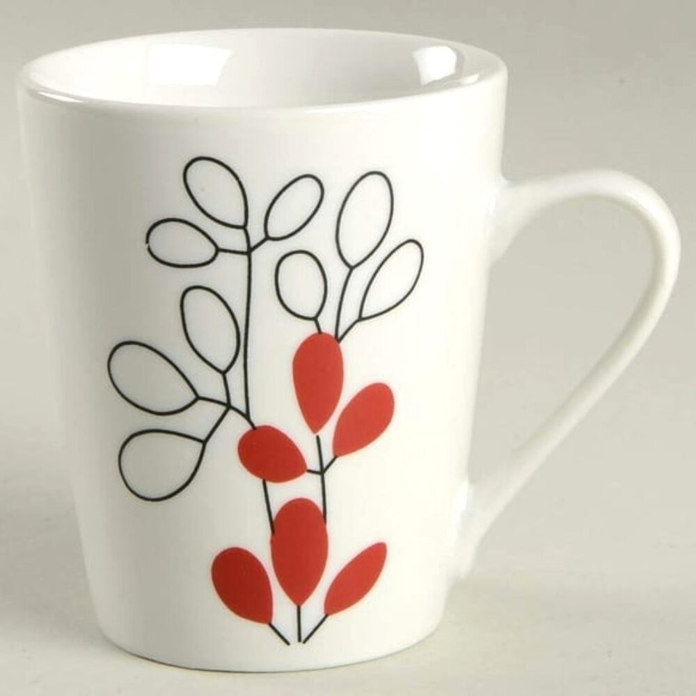 1 Replacement White Gibson Home "Scarlet Leaves" Coffee Tea Cocoa Cup Mug ~ 8 oz